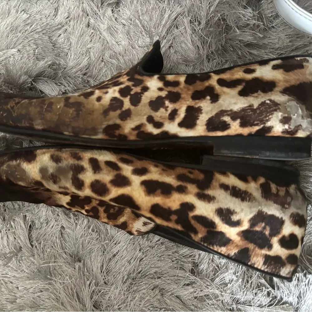 Jimmy Choo Ponyhair Slippers animal print dress shoes fur flats loafers slip ons